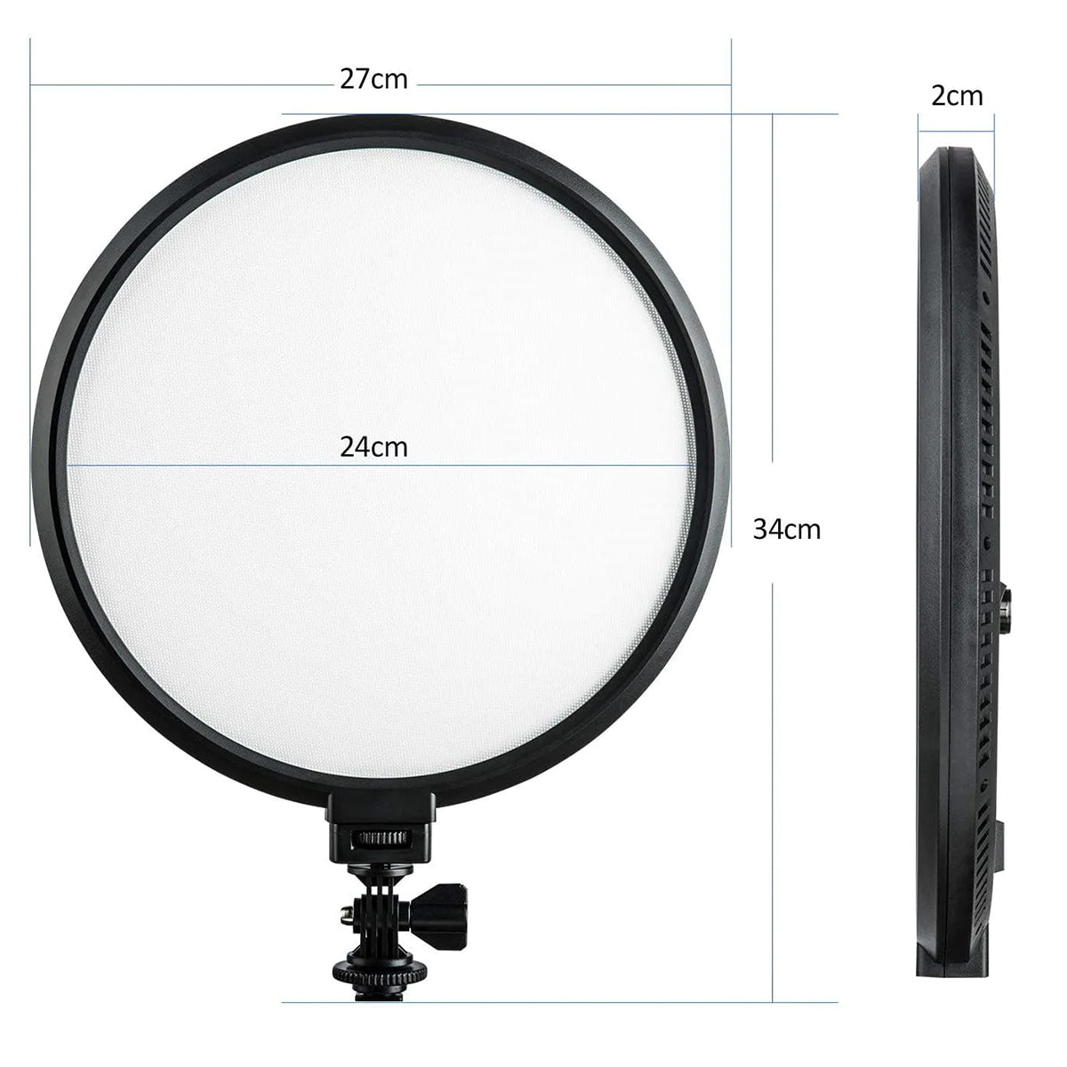 Viltrox VL-500T,  2000 Lumens 25W Round LED Light, Adjustable Power & Color